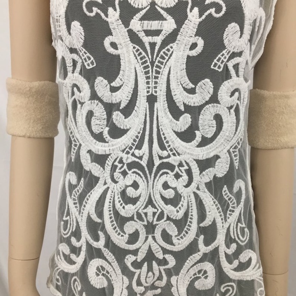 Vintage Lace Tank, Sheer Lace, White Tank - Picture 9 of 10